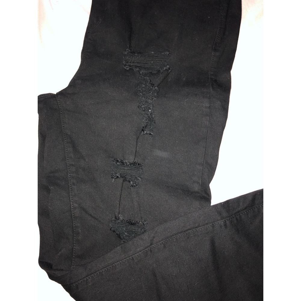Distressed black jeans